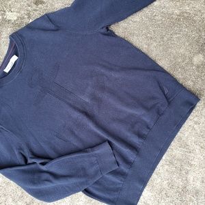 Nautica Vintage Navy Sewn Anchor Crewneck Sweater